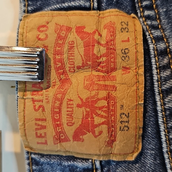 Levi's 512 34x30 Distressed Style Straight Leg Jeans - Picture 5 of 8